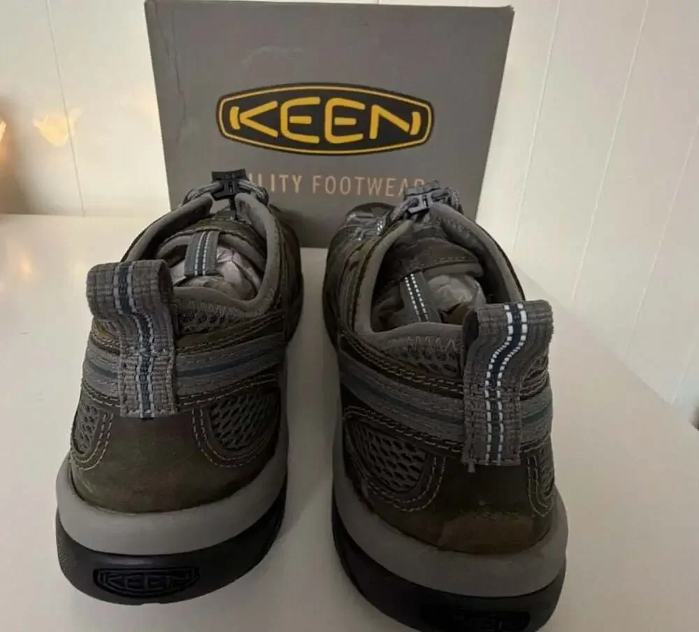 KEEN Utility Atlanta Cool II ESD Steel Toe Work Shoes Gargoyle/Blue